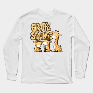 Adorable Giraffe Siblings Long Sleeve T-Shirt